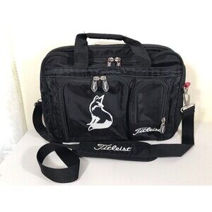 Titleist Briefcase Black Padded Messenger Laptop Bag Pockets Compartments